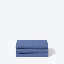 200 LINTEX Serviette de bain en lin - Nid d'abeille - Bleu Paros