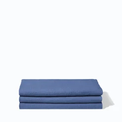 200 LINTEX Serviette de bain en lin - Nid d'abeille - Bleu Paros