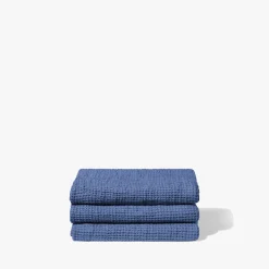 200 LINTEX Serviette de bain en lin - Waffle - Bleu Paros