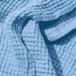 200 LINTEX Serviette de bain en lin - Waffle - Bleu Tyrrhénien