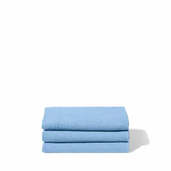 200 LINTEX Serviette de bain en lin - Nid d'abeille - Bleu Tyrrhénien