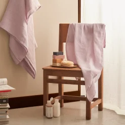 200 LINTEX Serviette de bain en lin - Nid d'abeille - Parme Fuji Iro