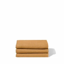 200 LINTEX Serviette de bain en lin - Nid d'abeille - Jaune Asahi