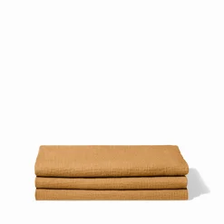 200 LINTEX Serviette de bain en lin - Nid d'abeille - Jaune Asahi