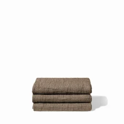 200 LINTEX Serviette de bain en lin - Waffle - Brun Cha Iro