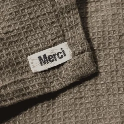 200 LINTEX Serviette de bain en lin - Nid d'abeille - Brun Cha Iro