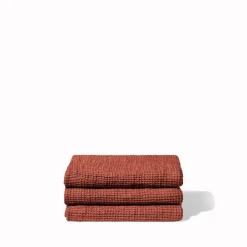 200 LINTEX Serviette de bain en lin - Waffle - Rouge Urushi
