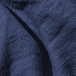 200 LINTEX Serviette de bain en lin - Nid d'abeille - Bleu Shibori