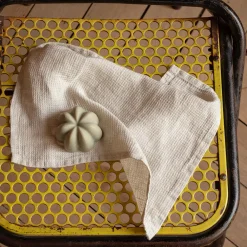 200 LINTEX Serviette de bain invité en lin - Nid d'abeille - Pierre