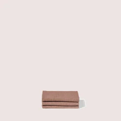 200 LINTEX Serviette de bain invité en lin - Nid d'abeille - Rose Argile