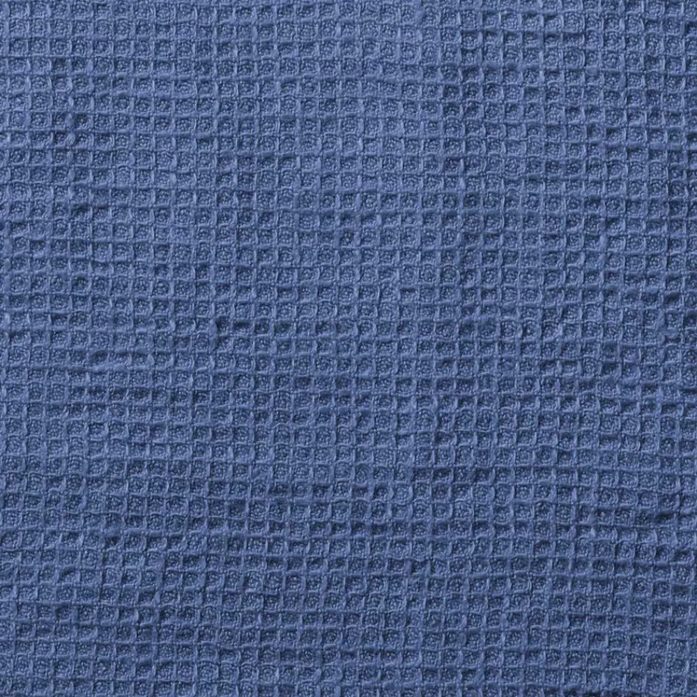 200 LINTEX Serviette de bain invité en lin - Nid d'abeille - Bleu Paros