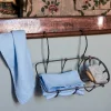 200 LINTEX Serviette de bain invité en lin - Nid d'abeille - Bleu Tyrrhénien