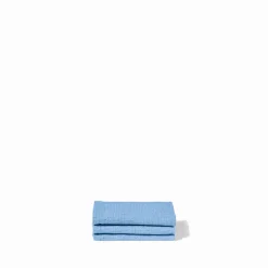200 LINTEX Serviette de bain invité en lin - Nid d'abeille - Bleu Tyrrhénien