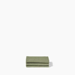 200 LINTEX Serviette de bain invité en lin - Nid d'abeille - Vert Komorebi