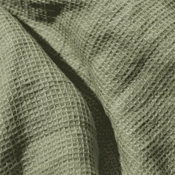 200 LINTEX Serviette de bain invité en lin - Nid d'abeille - Vert Komorebi