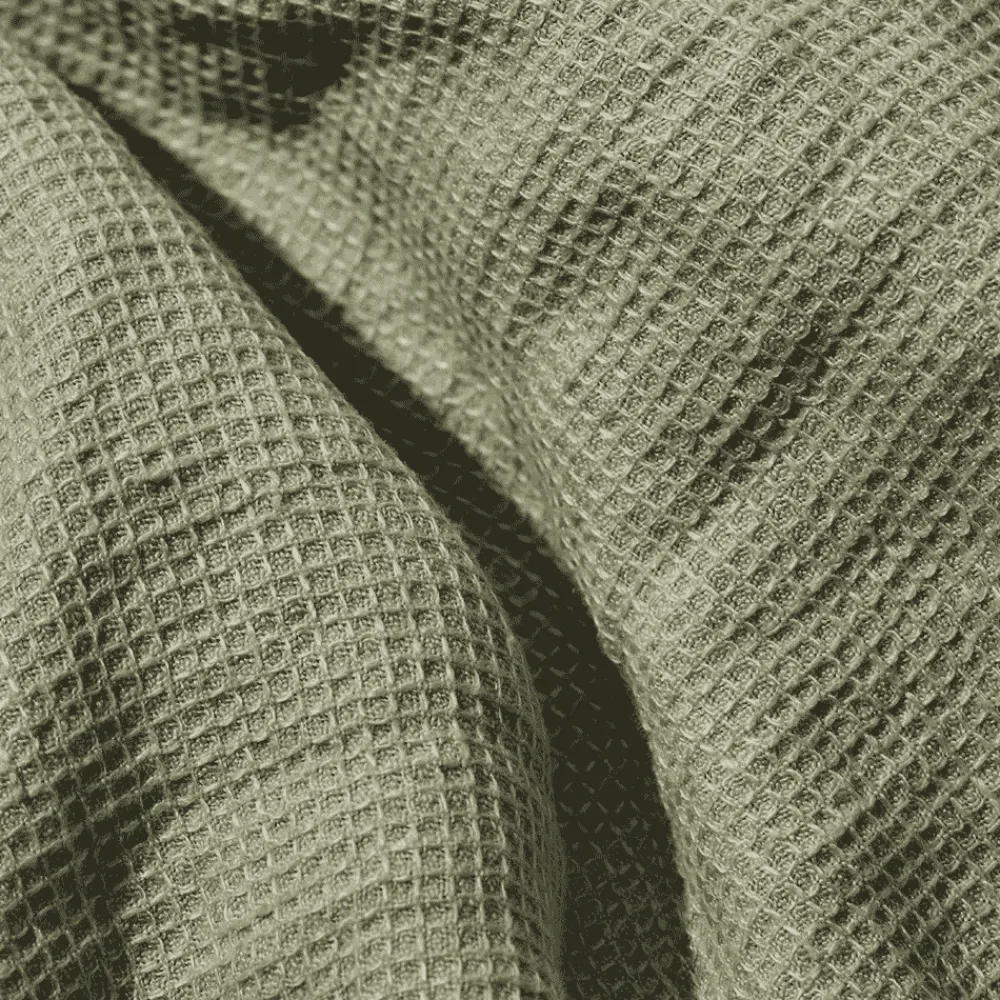200 LINTEX Serviette de bain invité en lin - Nid d'abeille - Vert Komorebi