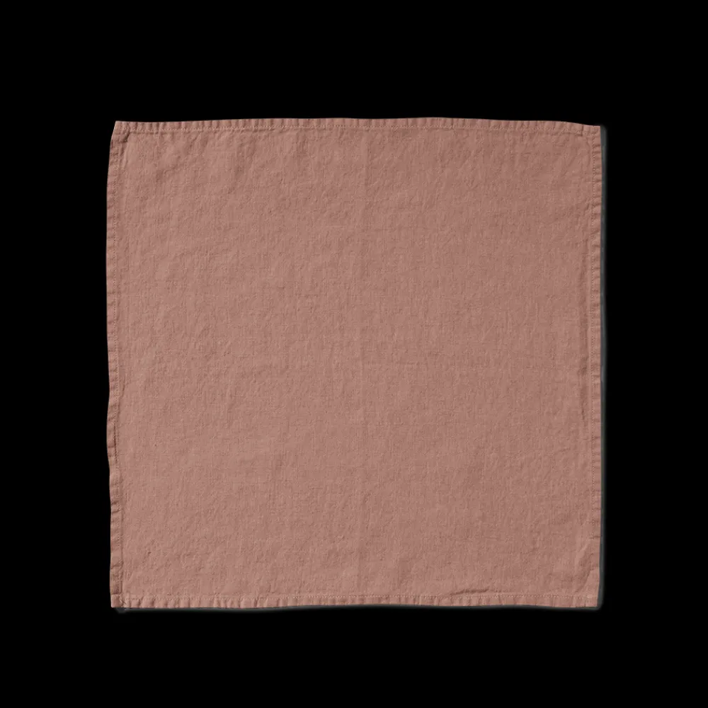 200 LINTEX Serviette de table en lin lavé - Rose Argile
