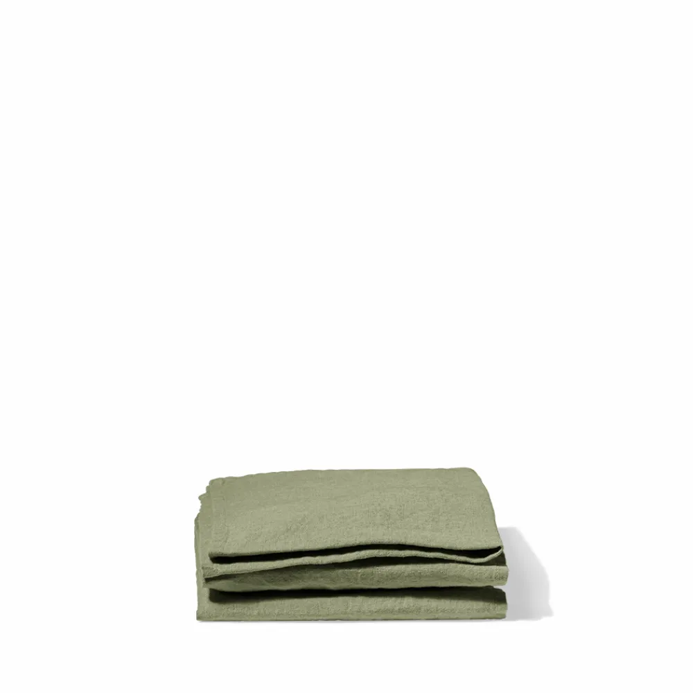 200 LINTEX Serviette de table en lin lavé - Vert Komorebi