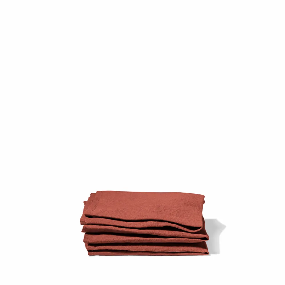 200 LINTEX Serviette de table en lin lavé - Rouge Urushi