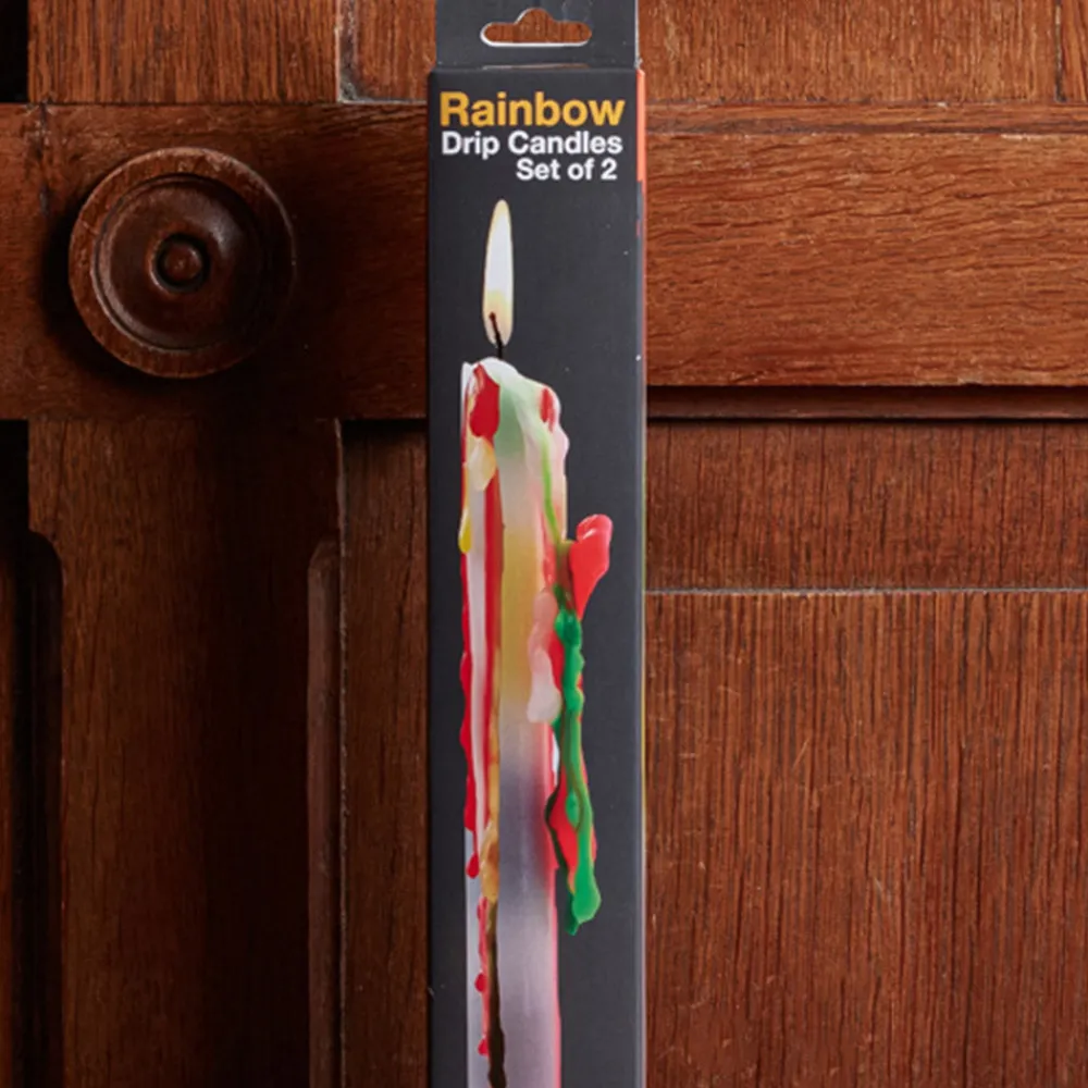 1314 BITTEN DESIGN Set 2 bougies - Drip Arc-en-ciel
