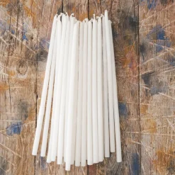 1061 CIERGERIE DES PREMONTRES Set de 25 bougies fines - Blanc