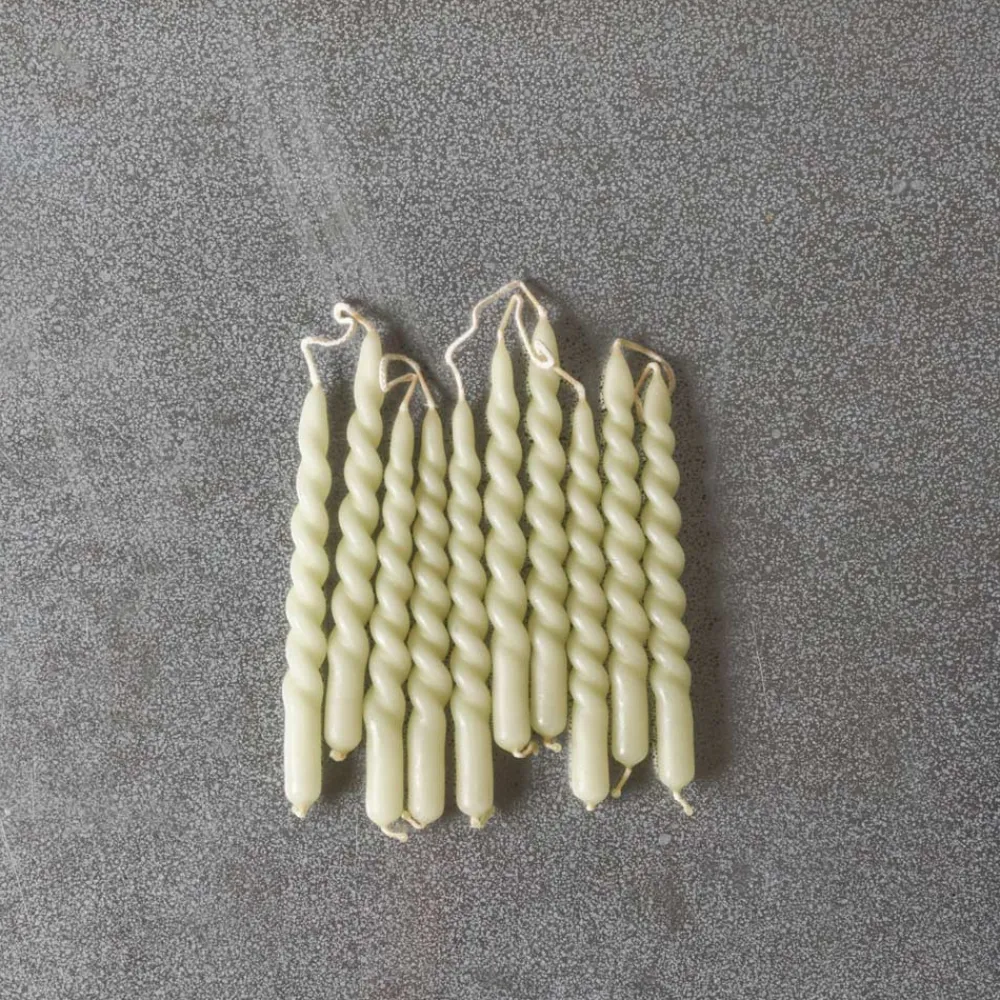 208 HAY Set de 10 bougies Swirl - Light Green