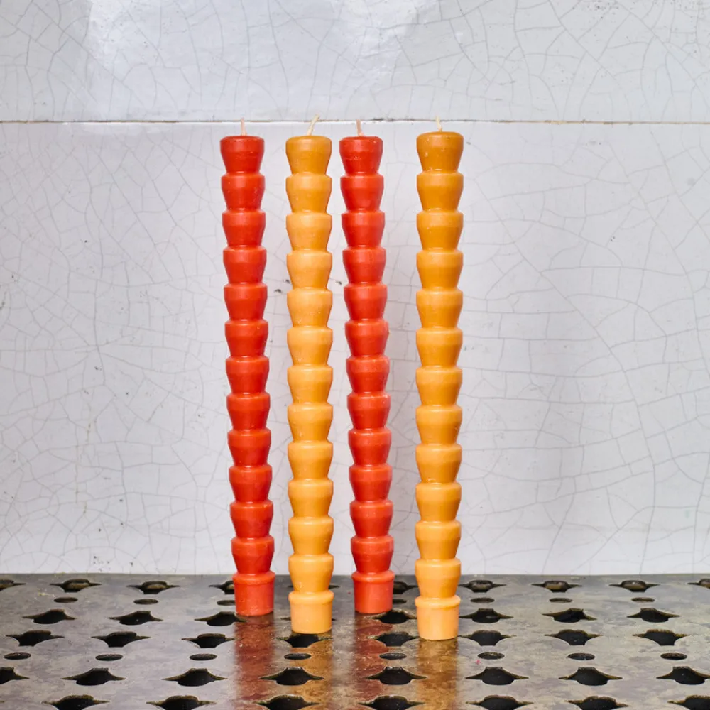 1017 SLS AGENCY Set de bougie Taper - Rouge & Terracotta