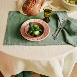 200 LINTEX Set de table en lin lavé - Vert d'Anduze
