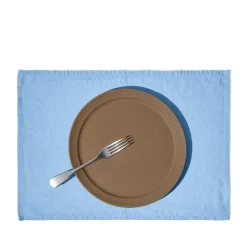 200 LINTEX Set de table en lin lavé - Bleu Tyrrhénien