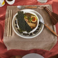 200 LINTEX Set de table en lin lavé - Brun Cha Iro