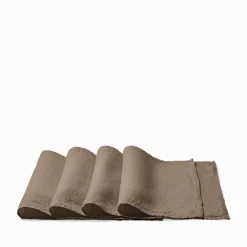 200 LINTEX Set de table en lin lavé - Brun Cha Iro