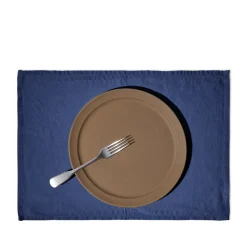 200 LINTEX Set de table en lin lavé - Bleu Shibori