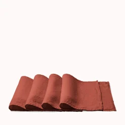 200 LINTEX Set de table en lin lavé - Rouge Urushi