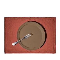 200 LINTEX Set de table en lin lavé - Rouge Urushi