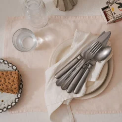 200 LINTEX Set de table en lin lavé - Blanc de Ceruse