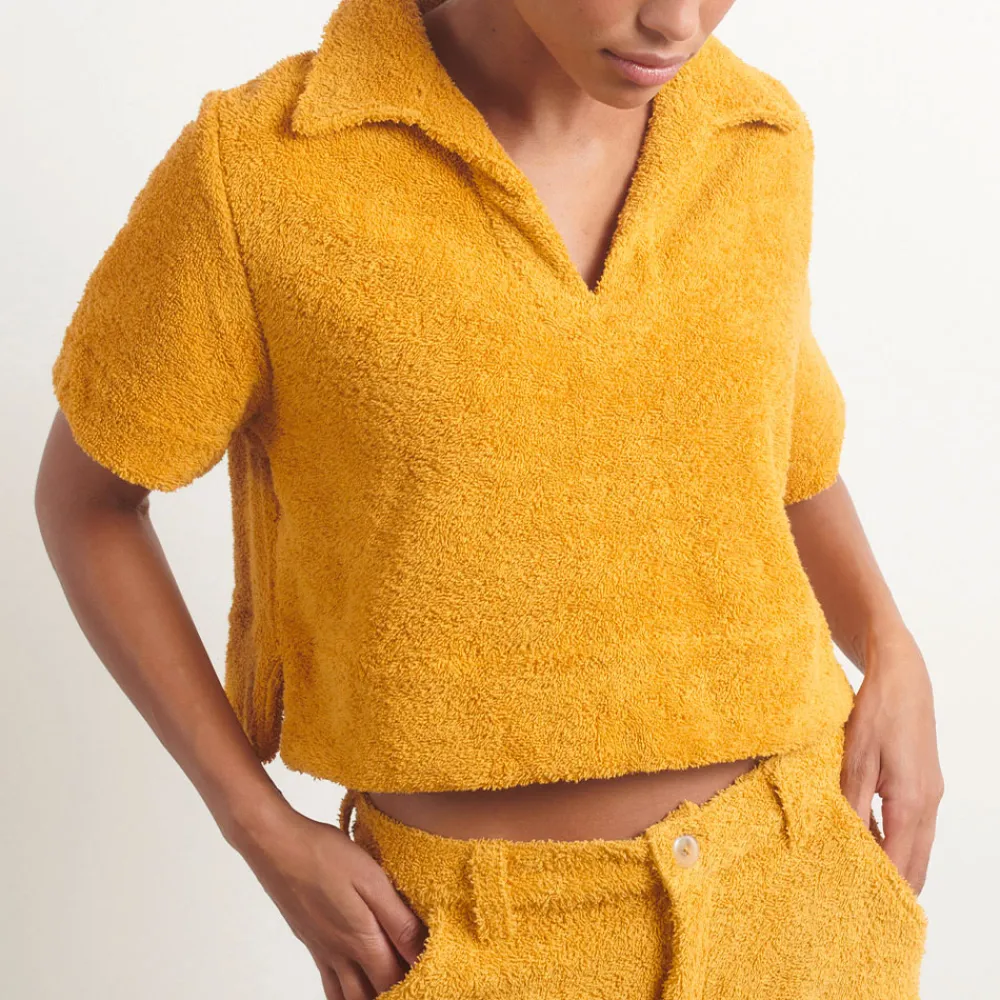 Women Simone Fan - T-shirt The Cropped Polo - Jaune