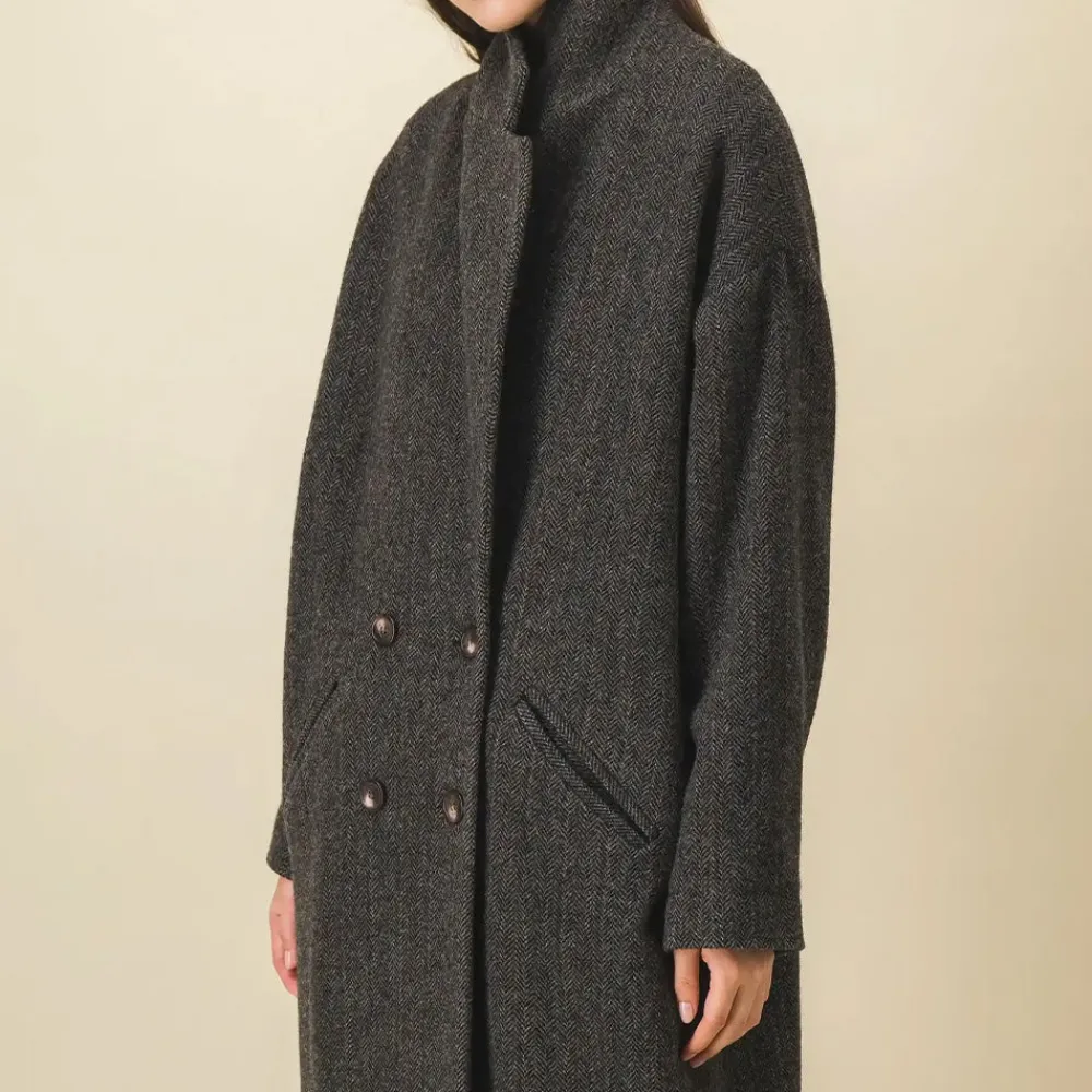 Women SIX SŒURS SIXSOEURS - Manteau Clotilde - Noir/Vert