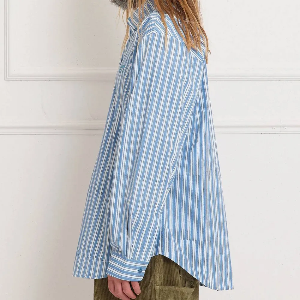 STORY MFG - Chemise à rayures - Bleu