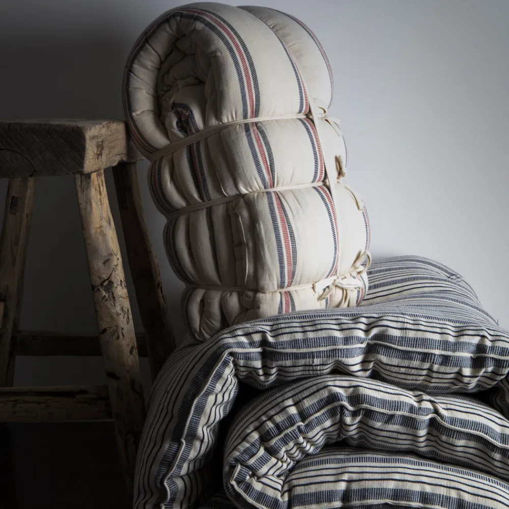 625 TENSIRA Sur-matelas - Rayé Bleu