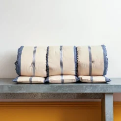 625 TENSIRA Sur-matelas - Rayures Bleu Epaisses