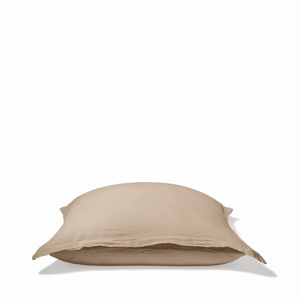2100 GAZEX Taie d'oreiller en gaze de coton - Beige Quai de Seine