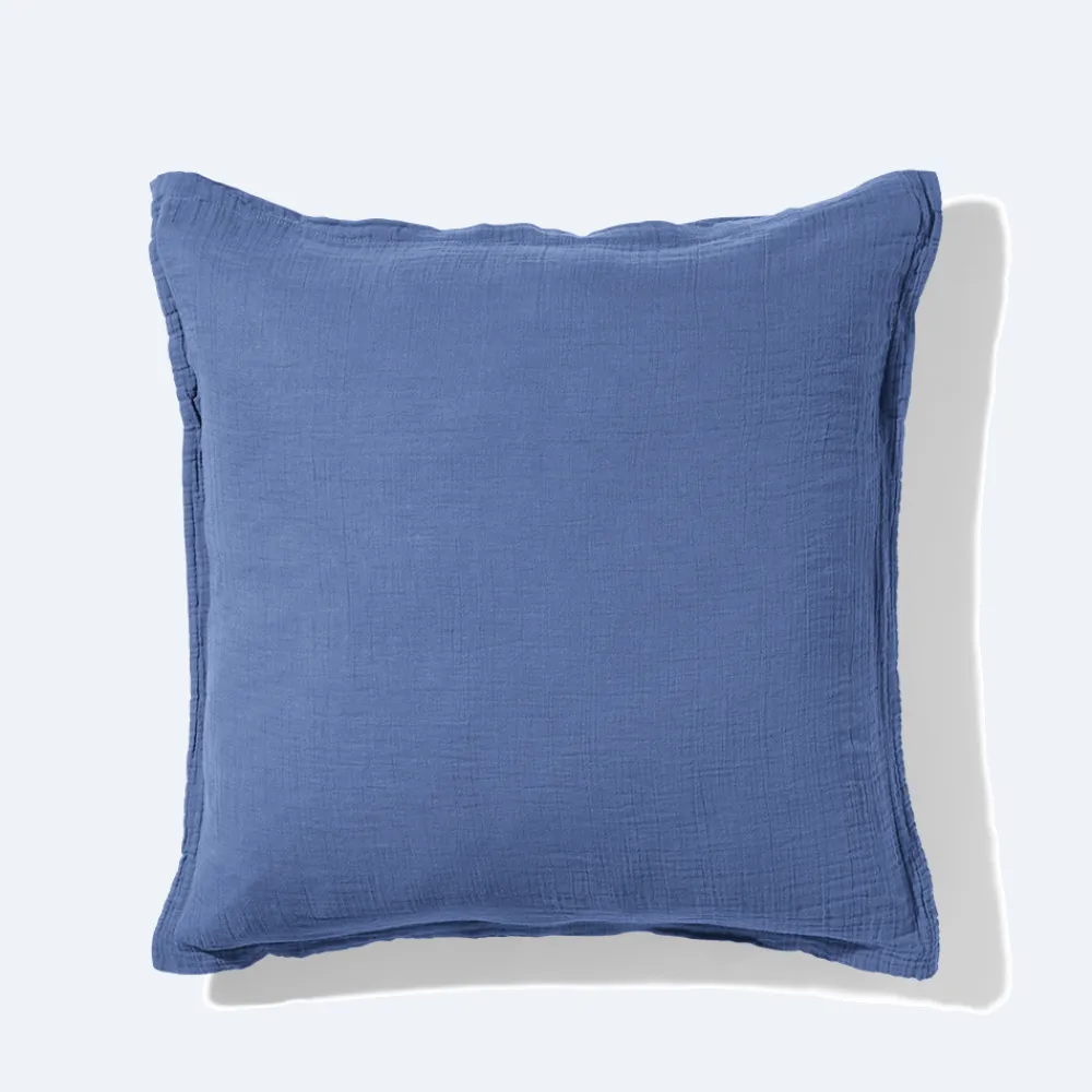 2100 GAZEX Taie d'oreiller en gaze de coton - Bleu Pompidou