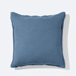 2100 GAZEX Taie d'oreiller en gaze de coton - Bleu Zinc