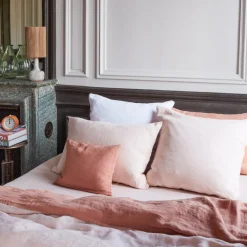 200 LINTEX Taie d'oreiller en lin lavé - Beige Rosé