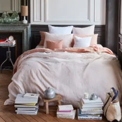 200 LINTEX Taie d'oreiller en lin lavé - Beige Rosé