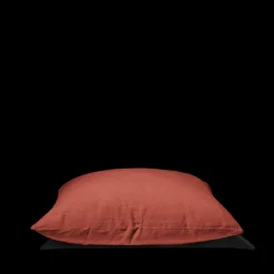 200 LINTEX Taie d'oreiller en lin lavé - Rouge Bourbon
