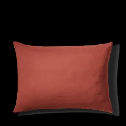 200 LINTEX Taie d'oreiller en lin lavé - Rouge Bourbon