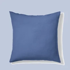 200 LINTEX Taie d'oreiller en lin lavé - Bleu Paros