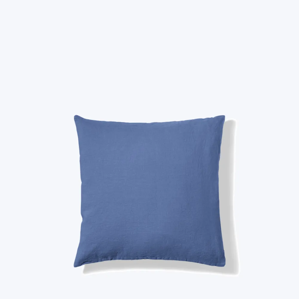 200 LINTEX Taie d'oreiller en lin lavé - Bleu Paros