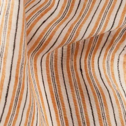200 LINTEX Taie d'oreiller en lin lavé - Rayures Jaune Asahi